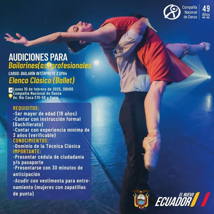 AUDICIONES PARA BAILARINES (AS) PROFESIONALES