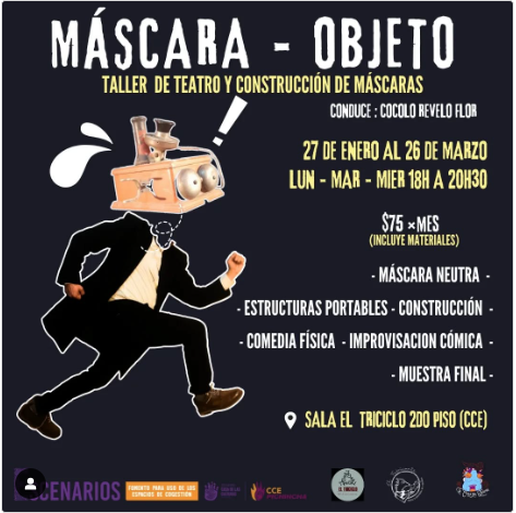 PRIMER TALLER DEL AÑO I Confección de máscara – objeto y teatro cómico con este tipo de máscaras.